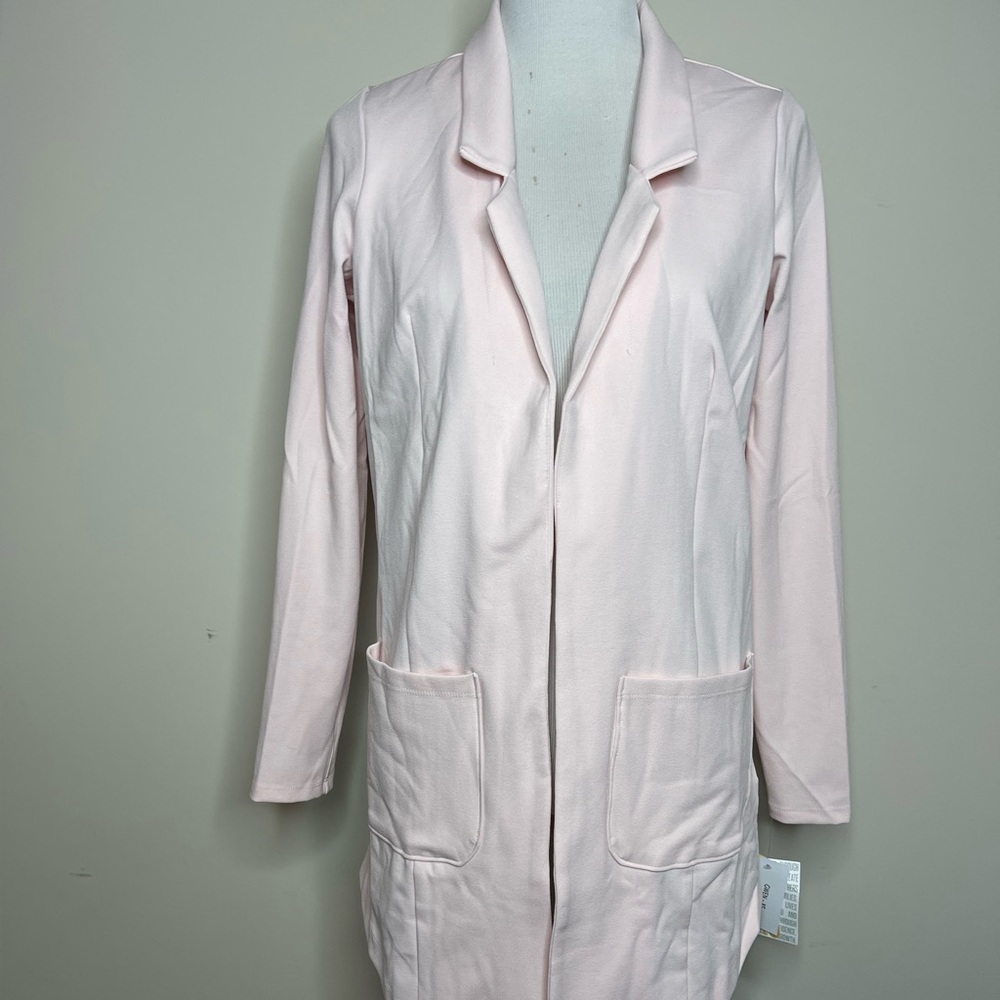 Light Pink Long Blazer with Pockets